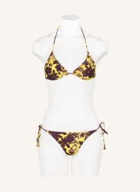 TORY BURCH Triangle bikini top with UV protection 50+, Color: YELLOW/ BROWN (Image 1)