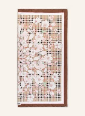 BURBERRY Silk scarf, Color: BROWN/ BEIGE/ LIGHT PURPLE (Image 1)