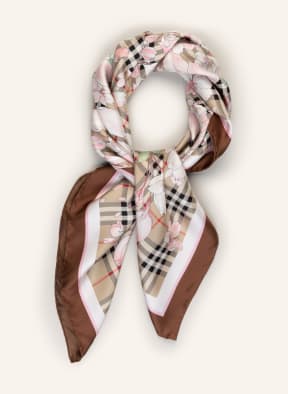 BURBERRY Silk scarf, Color: BROWN/ BEIGE/ LIGHT PURPLE (Image 1)