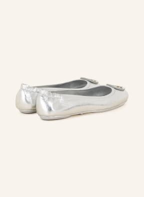 TORY BURCH Ballet flats MINNIE TRAVEL , Color: SILVER (Image 1)