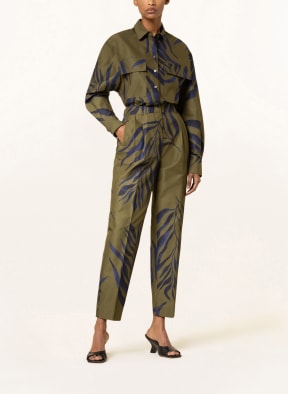 IRIS von ARNIM Pants BERNA with silk, Color: GREEN/ DARK BLUE (Image 1)