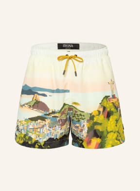 ZEGNA Swim shorts RIO DE JANEIRO, Color: LIGHT GREEN/ YELLOW (Image 1)