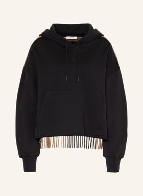 DOROTHEE SCHUMACHER Hoodie im Materialmix , Farbe: SCHWARZ/ BRAUN (Bild 1)