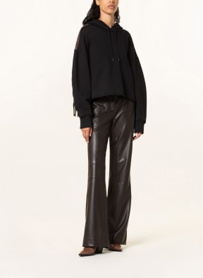 DOROTHEE SCHUMACHER Hoodie im Materialmix , Farbe: SCHWARZ/ BRAUN (Bild 1)