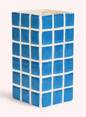 &k amsterdam Vase TILE, Farbe: BLAU/ WEISS (Bild 1)