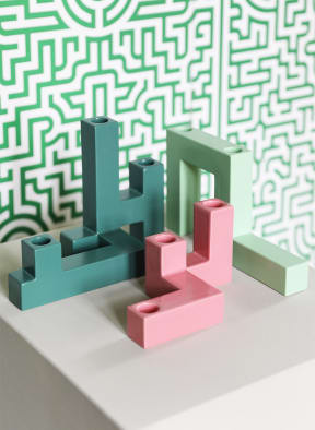 &k amsterdam Candleholder TUBE, Color: PINK (Image 1)