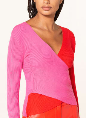 NEO NOIR Pullover ITALY in Wickeloptik, Farbe: ROT/ PINK (Bild 1)