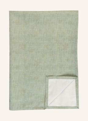 pichler Table cloth FLAKES with glitter thread, Color: LIGHT GREEN/ GOLD (Image 1)