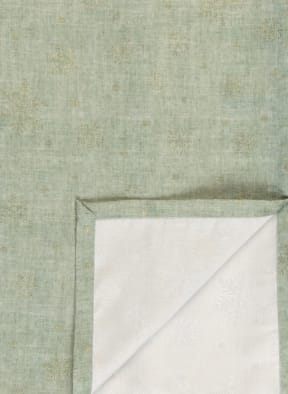 pichler Table cloth FLAKES with glitter thread, Color: LIGHT GREEN/ GOLD (Image 1)