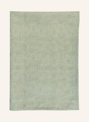pichler Table cloth FLAKES with glitter thread, Color: LIGHT GREEN/ GOLD (Image 1)
