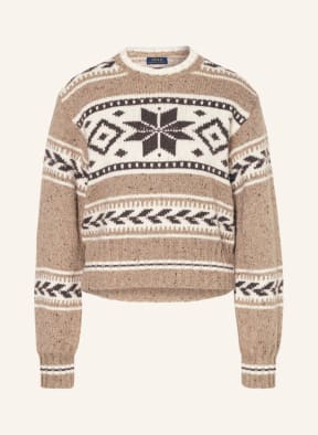 POLO RALPH LAUREN Sweater, Color: BEIGE/ WHITE/ DARK BROWN (Image 1)