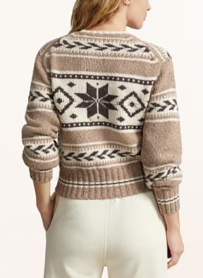 POLO RALPH LAUREN Sweater, Color: BEIGE/ WHITE/ DARK BROWN (Image 1)