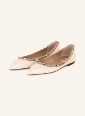 VALENTINO GARAVANI Ballet flats ROCKSTUD with rivets, Color: CREAM (Image 1)