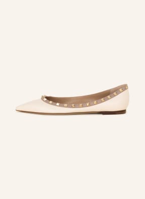 VALENTINO GARAVANI Ballet flats ROCKSTUD with rivets, Color: CREAM (Image 1)