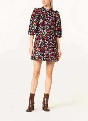 ESSENTIEL ANTWERP Jacquard-Kleid CURE, Farbe: SCHWARZ/ ORANGE/ PINK (Bild 1)