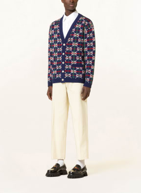GUCCI Cardigan with rivets , Color: BLUE/ WHITE/ RED (Image 1)