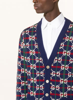 GUCCI Cardigan with rivets , Color: BLUE/ WHITE/ RED (Image 1)
