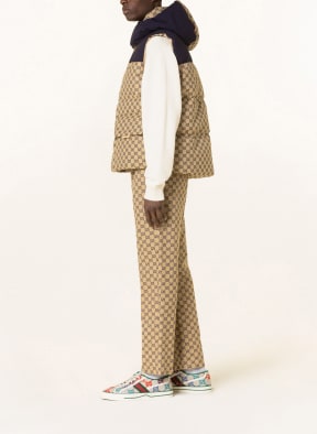 GUCCI Down vest with detachable hood, Color: CAMEL/ DARK BLUE (Image 1)