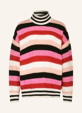 American Vintage Pullover mit Alpaka , Farbe: ROSA/ SCHWARZ/ DUNKELROT (Bild 1)