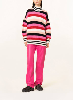 American Vintage Pullover mit Alpaka , Farbe: ROSA/ SCHWARZ/ DUNKELROT (Bild 1)