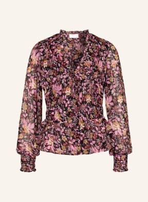 NEO NOIR Blusenshirt ORA mit Rüschen, Farbe: SCHWARZ/ ROSA/ OLIV (Bild 1)