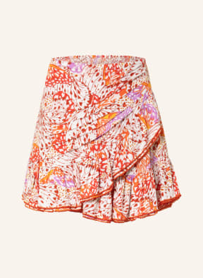 Poupette St Barth Skirt MABELLE in wrap look , Color: ORANGE/ LIGHT PURPLE/ RED (Image 1)