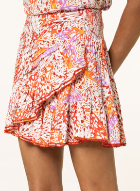 Poupette St Barth Skirt MABELLE in wrap look , Color: ORANGE/ LIGHT PURPLE/ RED (Image 1)