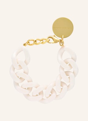 VANESSA BARONI Armband FLAT CHAIN, Farbe: WEISS/ GOLD (Bild 1)