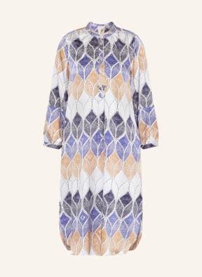 friendly hunting Seidenkleid mit 3/4-Arm, Farbe: WEISS/ HELLBRAUN/ BLAU (Bild 1)