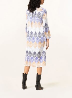 friendly hunting Seidenkleid mit 3/4-Arm, Farbe: WEISS/ HELLBRAUN/ BLAU (Bild 1)