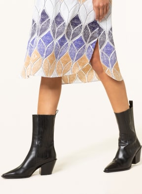 friendly hunting Seidenkleid mit 3/4-Arm, Farbe: WEISS/ HELLBRAUN/ BLAU (Bild 1)