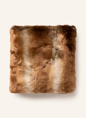 Star Home Faux fur decorative cushion, Color: BROWN/ CREAM (Image 1)
