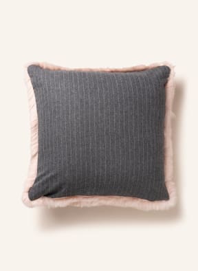 Star Home Faux fur decorative cushion, Color: LIGHT PINK/ GRAY (Image 1)