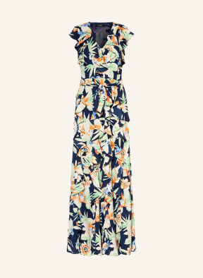 LAUREN RALPH LAUREN Kleid mit Volants , Farbe: DUNKELBLAU/ HELLGRÜN/ ORANGE (Bild 1)