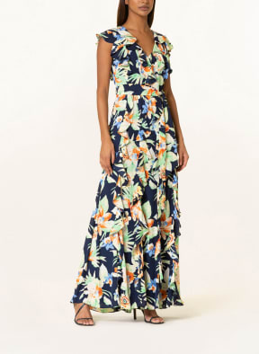 LAUREN RALPH LAUREN Kleid mit Volants , Farbe: DUNKELBLAU/ HELLGRÜN/ ORANGE (Bild 1)