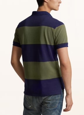 POLO RALPH LAUREN Piqué-Poloshirt Custom Slim Fit, Farbe: DUNKELBLAU/ OLIV (Bild 1)
