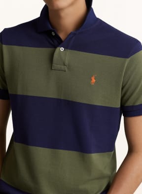 POLO RALPH LAUREN Piqué-Poloshirt Custom Slim Fit, Farbe: DUNKELBLAU/ OLIV (Bild 1)