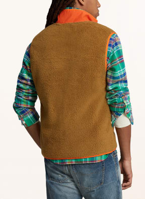 POLO RALPH LAUREN Teddyfell-Weste, Farbe: ORANGE/ CAMEL (Bild 1)