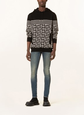 BALMAIN Knit hoodie , Color: BLACK/ CREAM (Image 1)