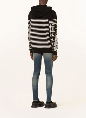 BALMAIN Knit hoodie , Color: BLACK/ CREAM (Image 1)