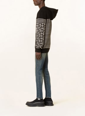 BALMAIN Knit hoodie , Color: BLACK/ CREAM (Image 1)
