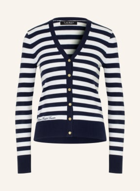 LAUREN RALPH LAUREN Strickjacke, Farbe: WEISS/ DUNKELBLAU (Bild 1)
