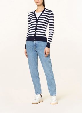 LAUREN RALPH LAUREN Strickjacke, Farbe: WEISS/ DUNKELBLAU (Bild 1)