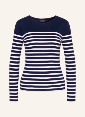 LAUREN RALPH LAUREN Longsleeve , Farbe: DUNKELBLAU/ WEISS (Bild 1)