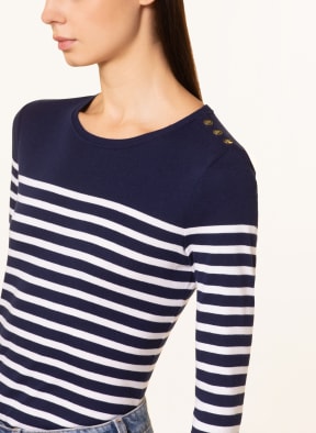 LAUREN RALPH LAUREN Longsleeve , Farbe: DUNKELBLAU/ WEISS (Bild 1)