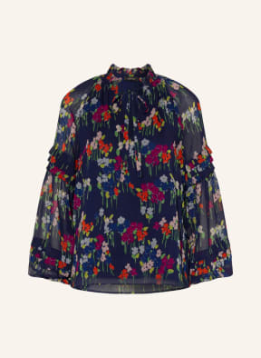 LAUREN RALPH LAUREN Schluppenbluse, Farbe: DUNKELBLAU/ FUCHSIA/ PETROL (Bild 1)