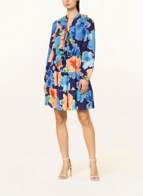 LAUREN RALPH LAUREN Kleid mit Volants, Farbe: DUNKELBLAU/ GRÜN/ ORANGE (Bild 1)
