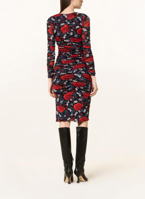 DIANE VON FURSTENBERG Mesh-Kleid ROCHELLE, Farbe: DUNKELROT/ DUNKELBLAU/ WEISS (Bild 1)