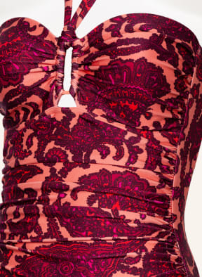 ZIMMERMANN Halter neck swimsuit, Color: LIGHT ORANGE/ DARK RED/ PINK (Image 1)