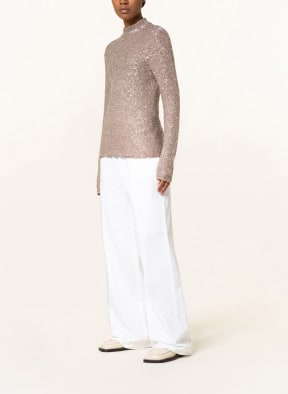 FABIANA FILIPPI Knit shirt with sequins, Color: TAUPE (Image 1)